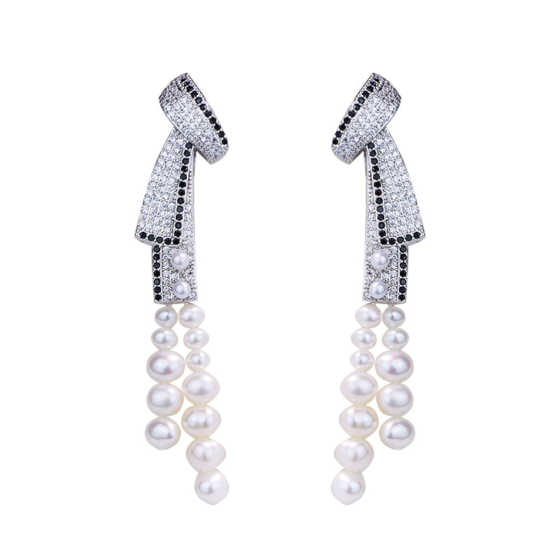Women's Light Luxury Tassel Natural Pearl Earrings