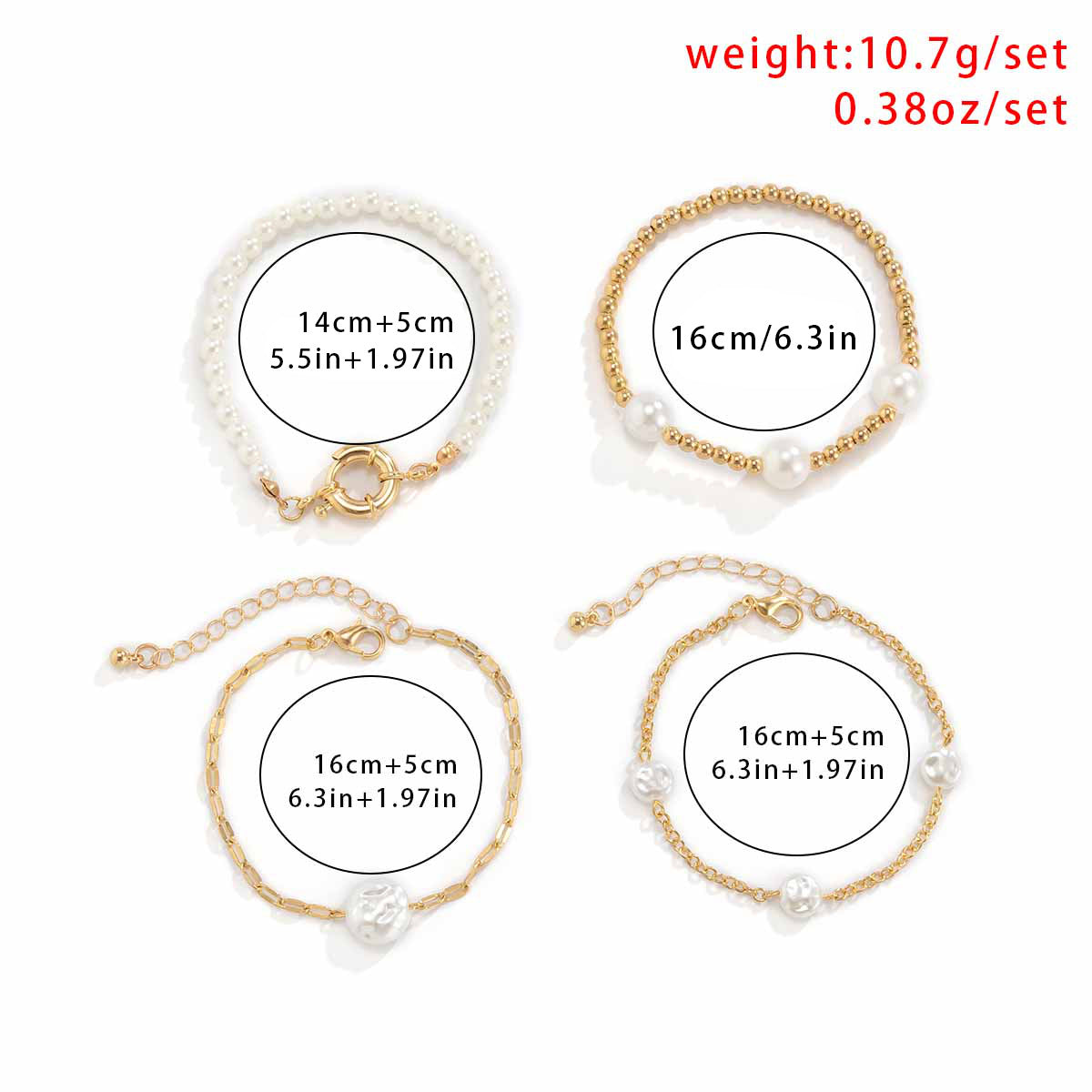 Personalized Pearl Irregular Beaded Bracelet Set