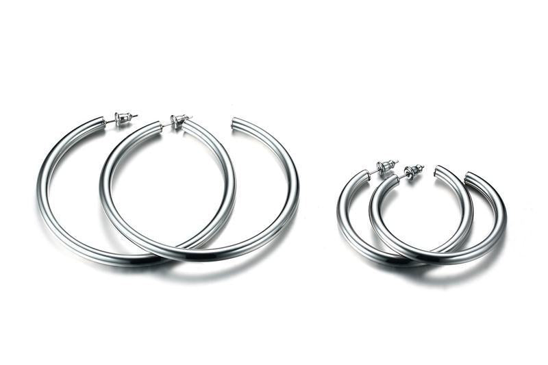 Titanium Steel Hoop Earrings 42MM Stainless Women's Jewelry