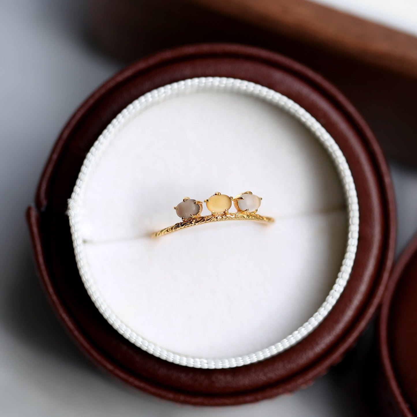 White Crystal Citrine Ring