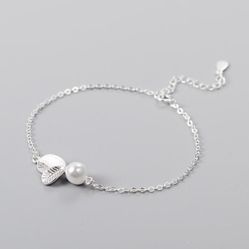 Love Leaf Elegant Shell Pearl Bracelet