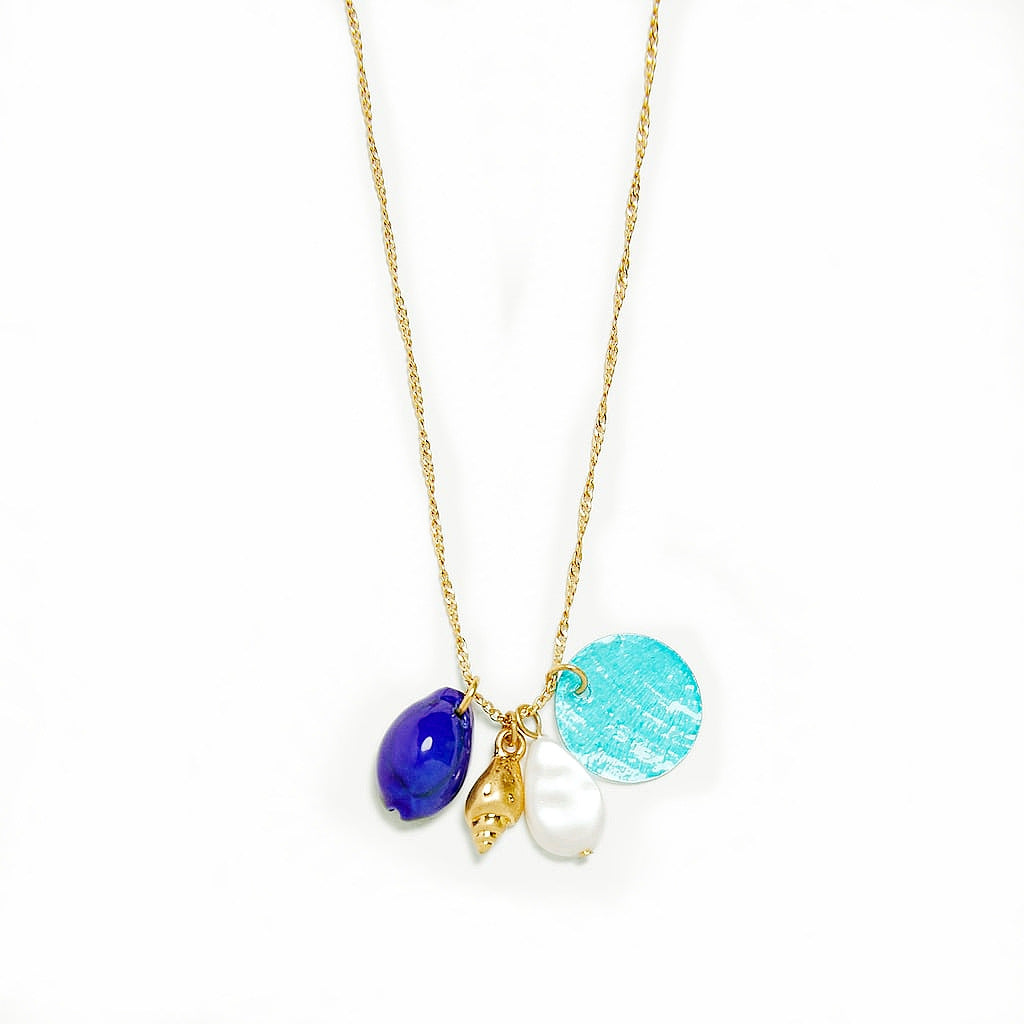 Multilayer Pearl Cross Necklace