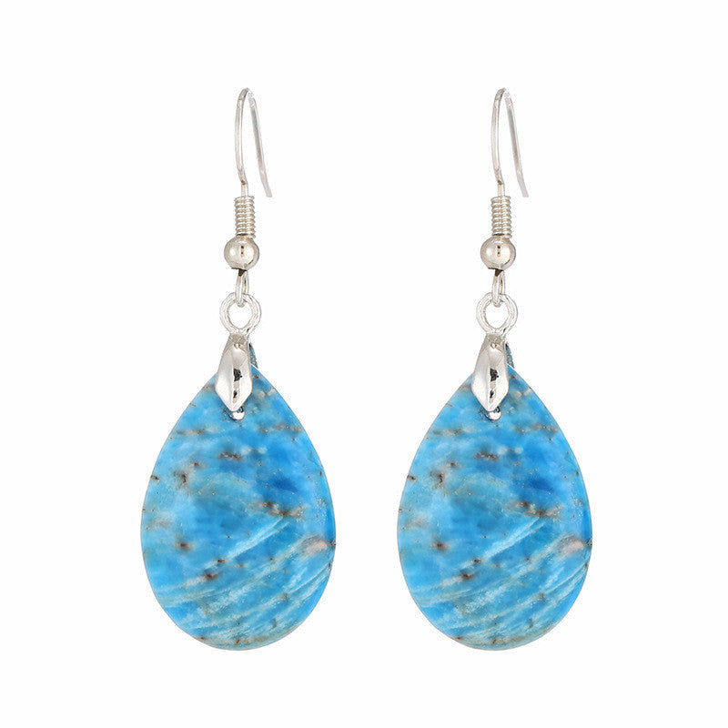Bohemian Drop-shaped Multicolor Stone Earrings