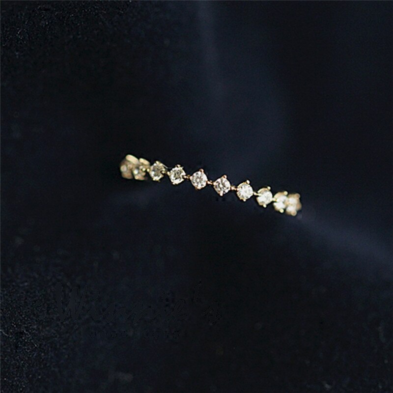 14k yellow gold ring Japanese ultra-fine and delicate diamond lace ring