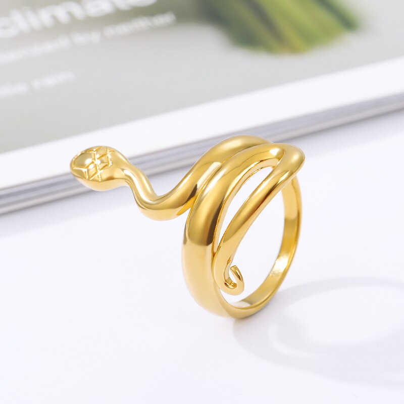 Serpentine stainless steel ring