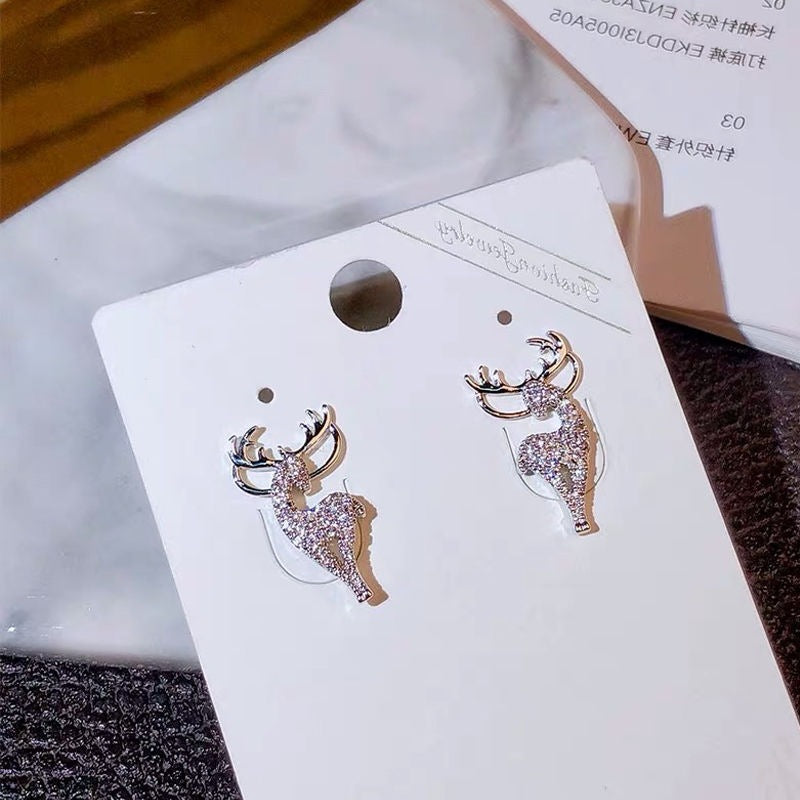 Exquisite deer Diamond Earrings