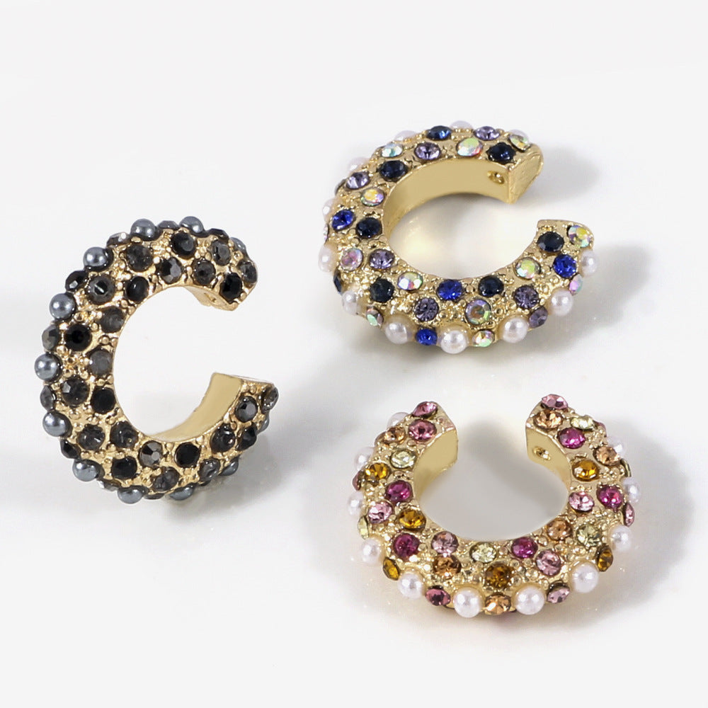 Alloy Pearl Rhinestone Earrings