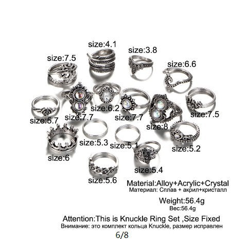 Popular 16 Piece Aobao ring set