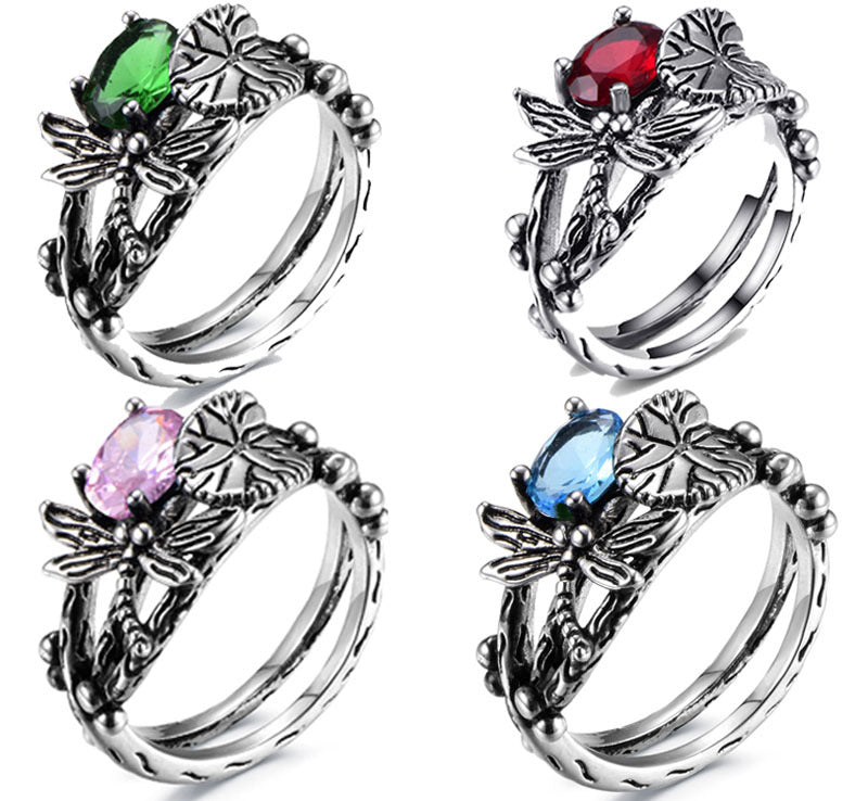 Dragonfly lotus ring
