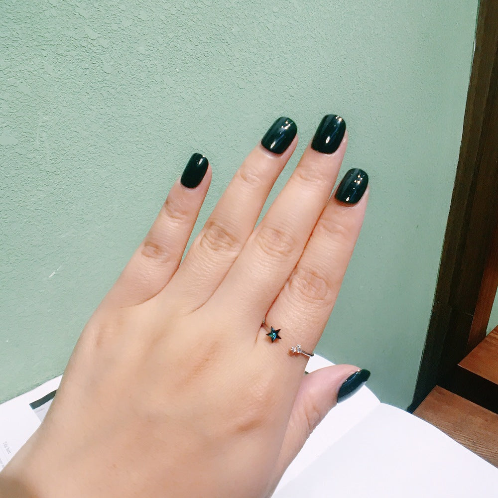 High Grade Platinum Japanese And Korean Elements Crystal Five-pointed Star Super Zircon Ring