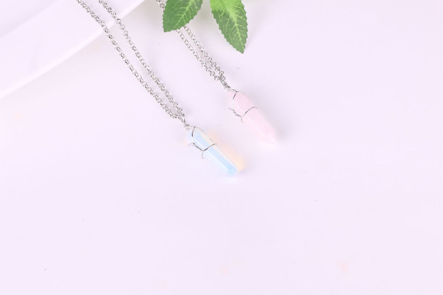 Hexagonal Crystal Agate Bullet Pendant Necklace