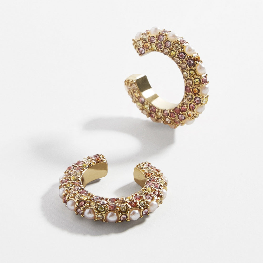 Alloy Pearl Rhinestone Earrings