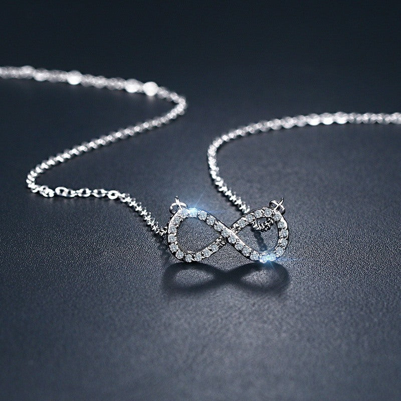 Titanium steel and diamond necklace