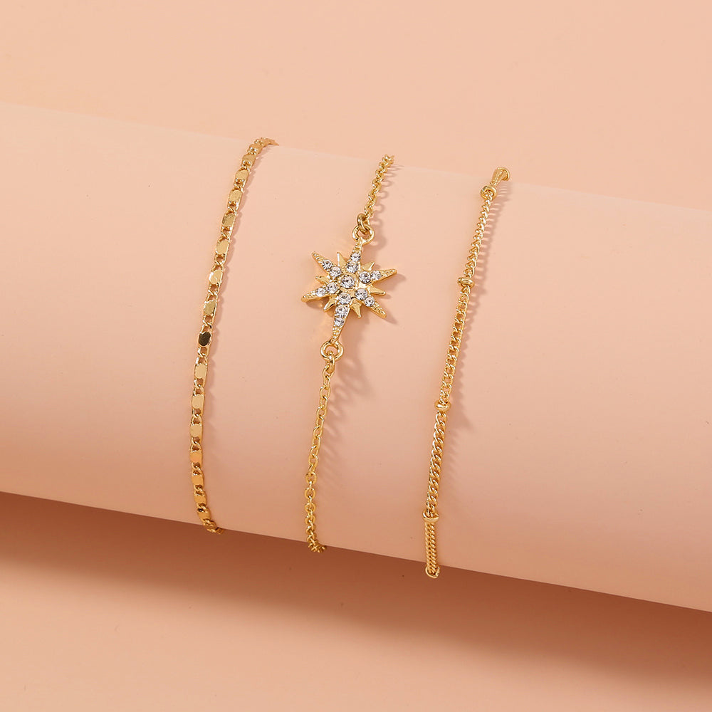 European and American cross-border fashion and elegant ladies multi-layer bracelets net celebrity ins diamond bracelet