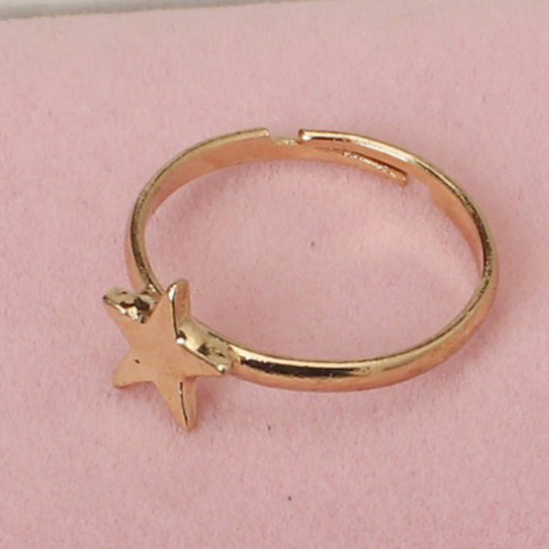 Chic love star five-pointed star ring female