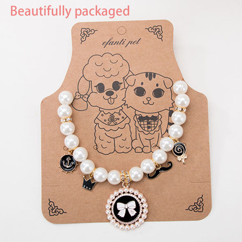 Pet pearl necklace