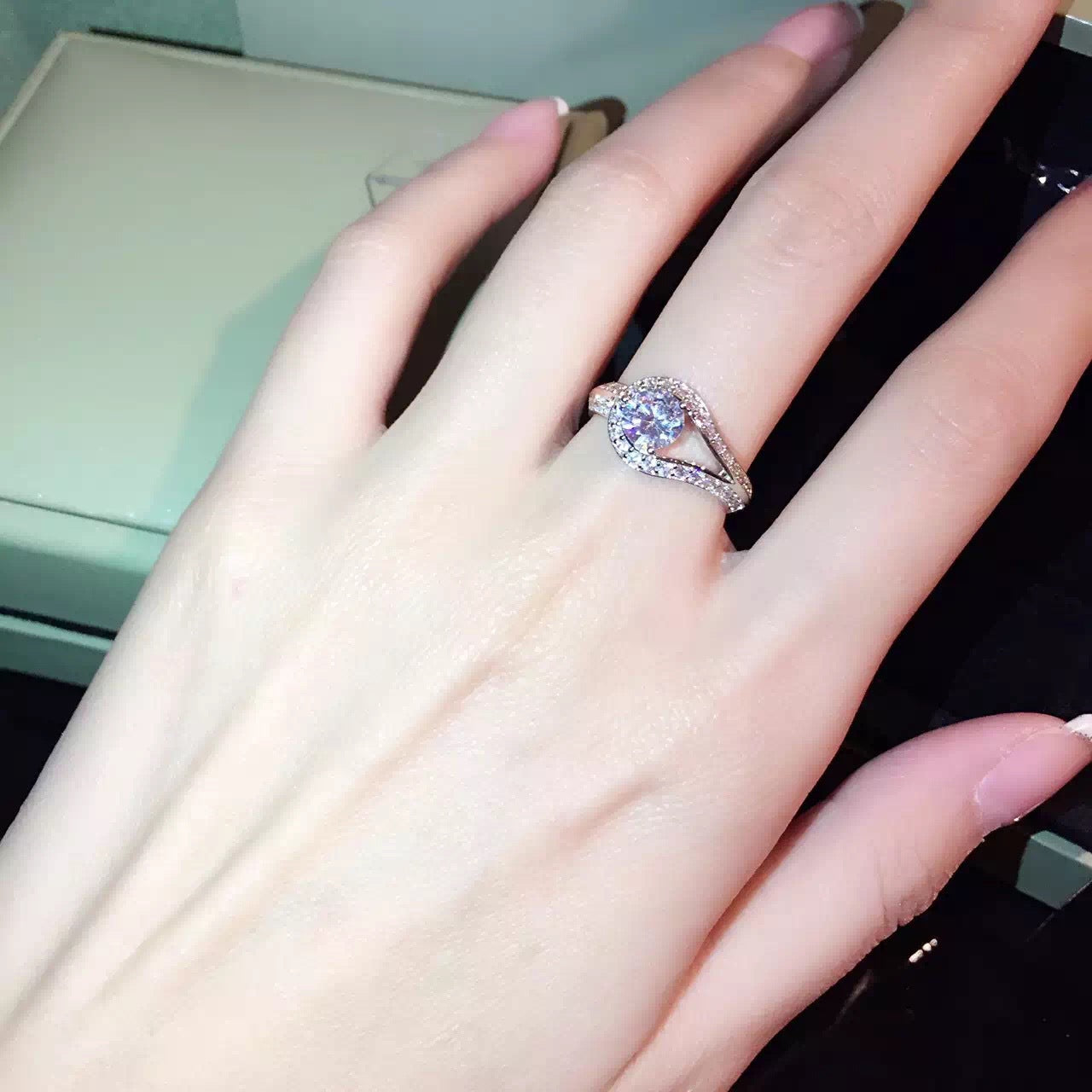 Temperament High End Atmosphere Korean Fashion Group Set Diamond Zircon Marriage Simulation Diamond Ring Opening Adjustable Ring Female