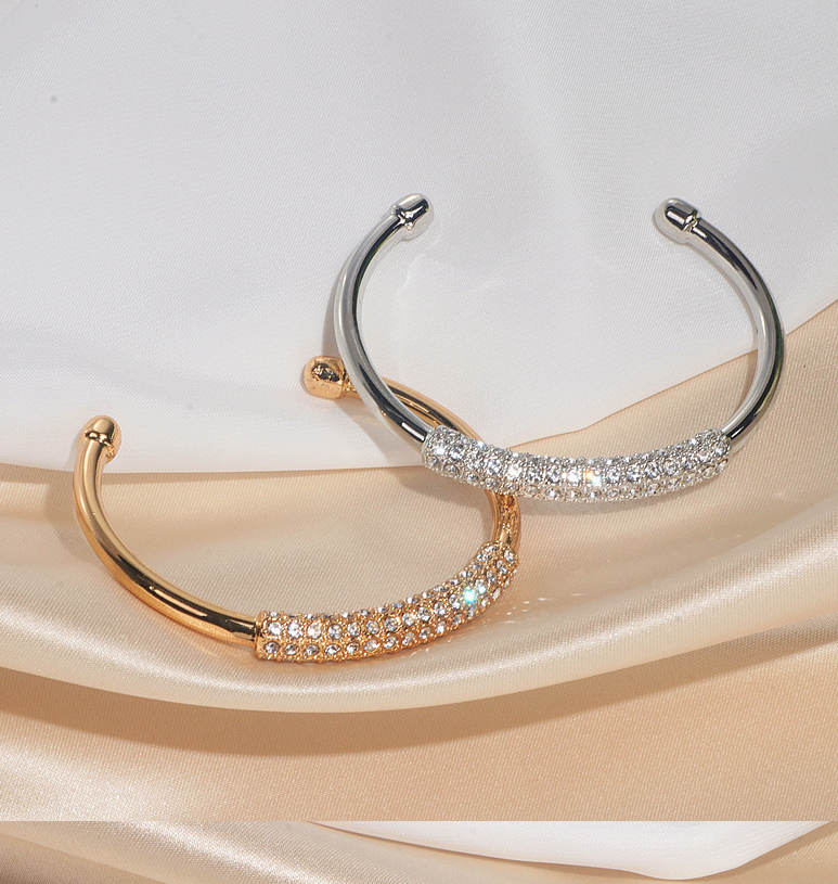 Gold-plated and diamond bracelet