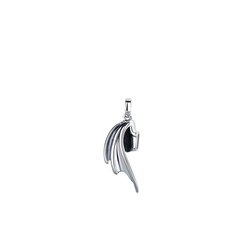 Devil and Angel Couple Necklace Sterling Silver Creative Retro
