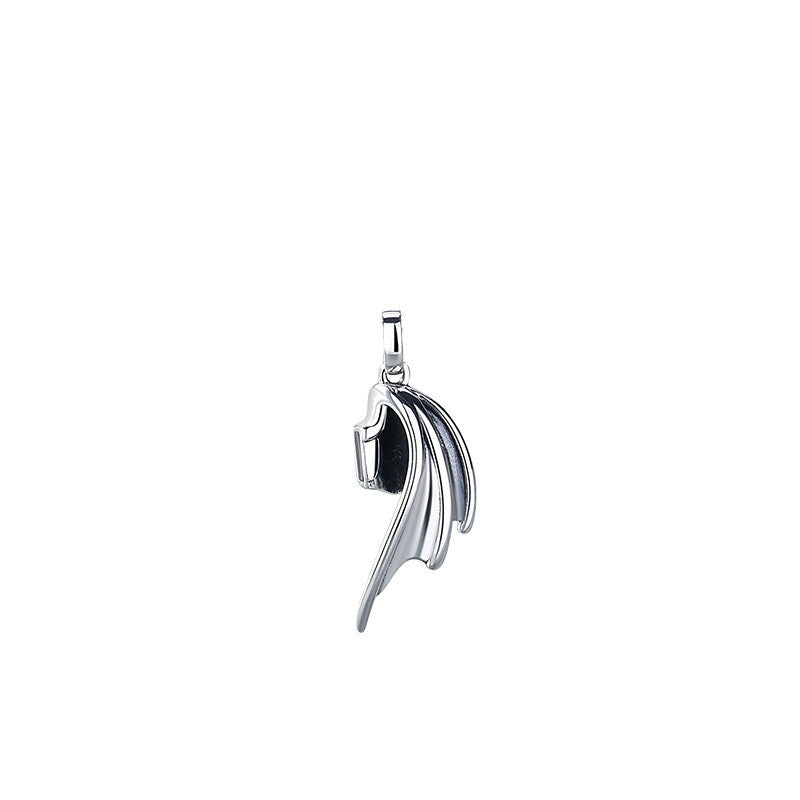 Devil and Angel Couple Necklace Sterling Silver Creative Retro