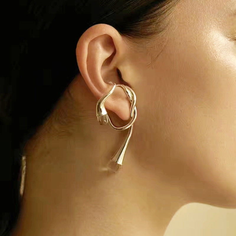 Flashbuy 1PC New Trendy Gold Color Earrings 2020 Gothic Irregular Ear Hanging Clip Earrings for Women Minimalist Ear Cuff