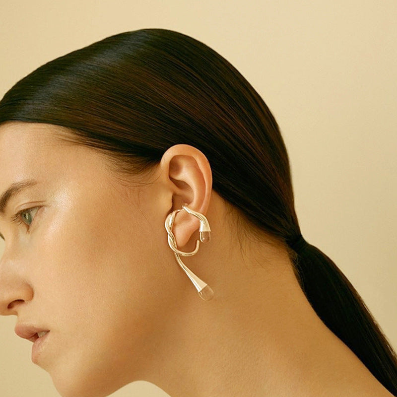 Flashbuy 1PC New Trendy Gold Color Earrings 2020 Gothic Irregular Ear Hanging Clip Earrings for Women Minimalist Ear Cuff
