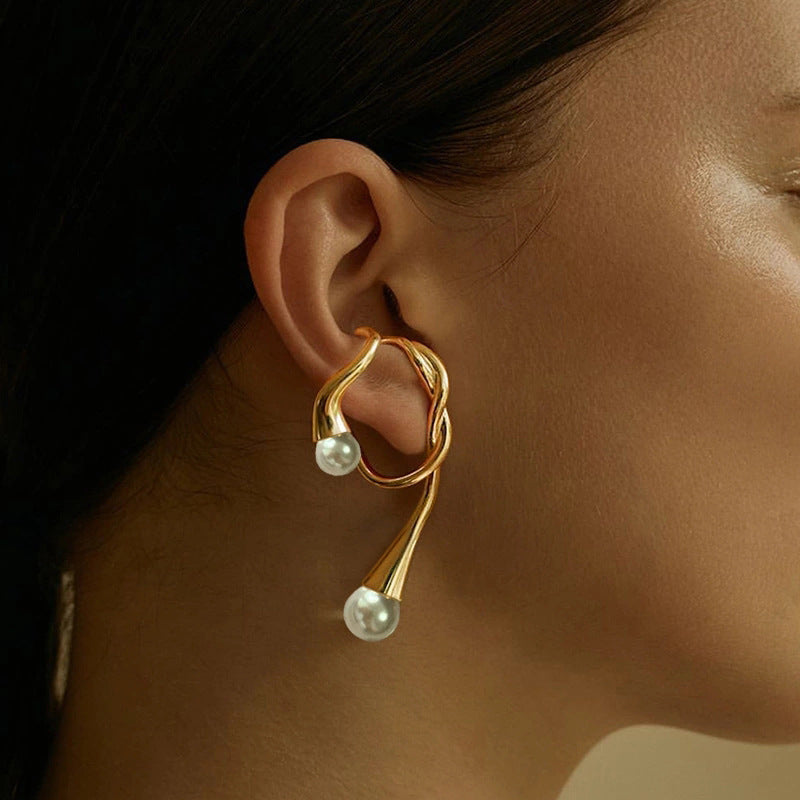 Flashbuy 1PC New Trendy Gold Color Earrings 2020 Gothic Irregular Ear Hanging Clip Earrings for Women Minimalist Ear Cuff