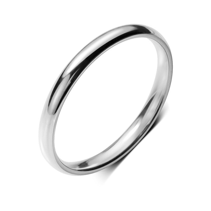 S925 Silver Ring Female Korean Version Simple Glossy Ring Ring Personality Simple Ring Tail Ring