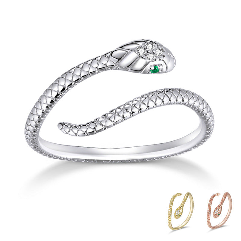 Sterling Silver Ring Cute Snake S925 Temperament Fashion Animal Ring