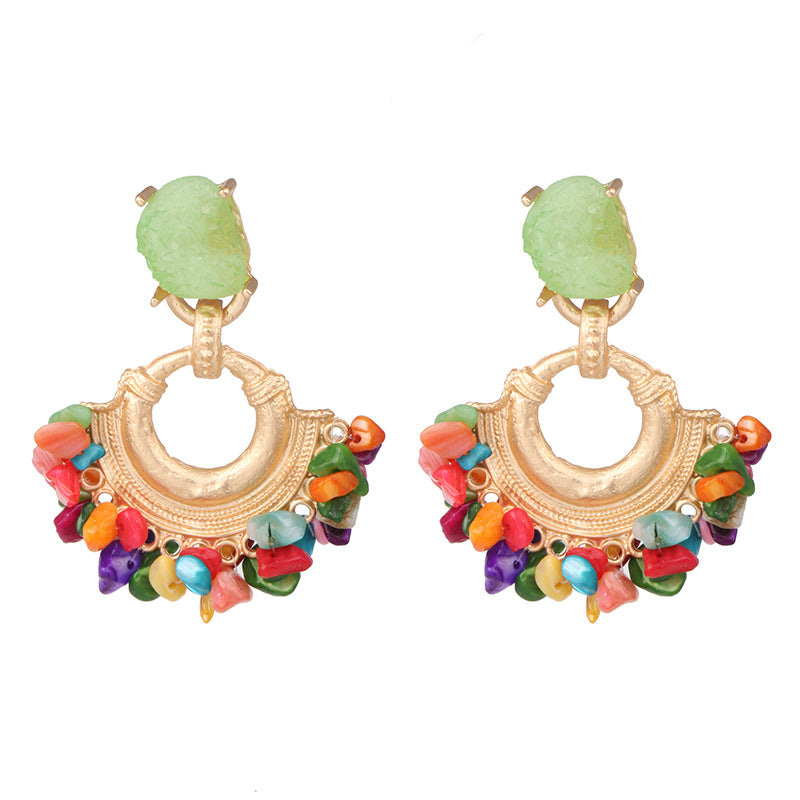 European And American Style Fashion Earrings ZA Exaggerated Stone