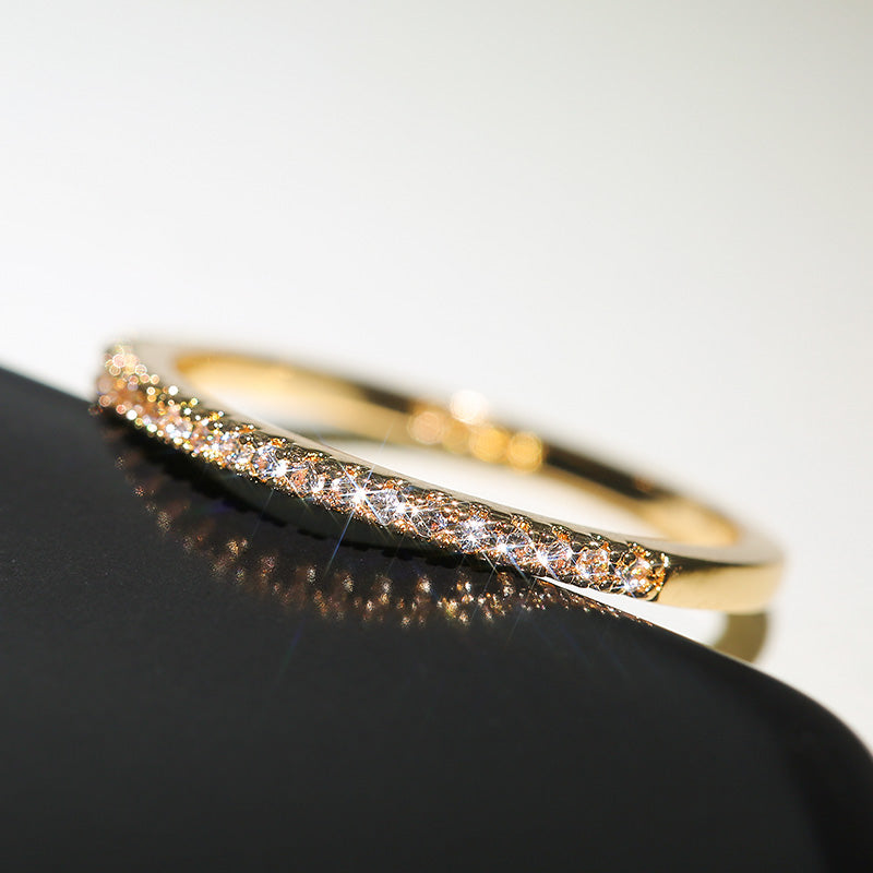 Zircon Ring Simple Ladies Thin Diamond Ring