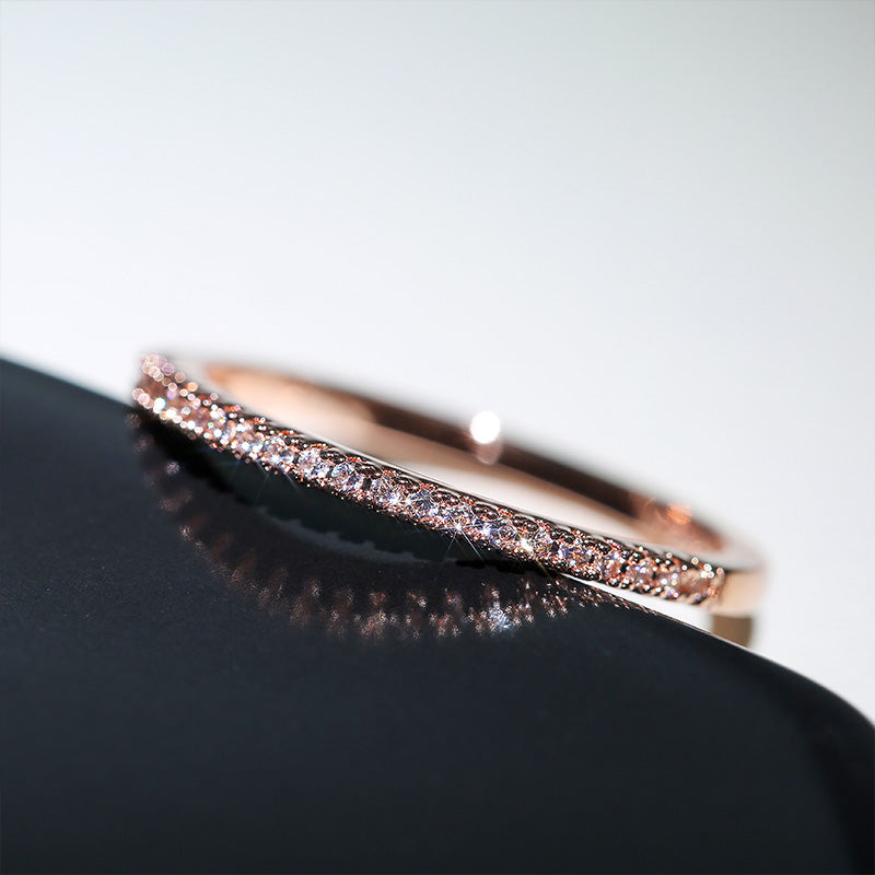Zircon Ring Simple Ladies Thin Diamond Ring
