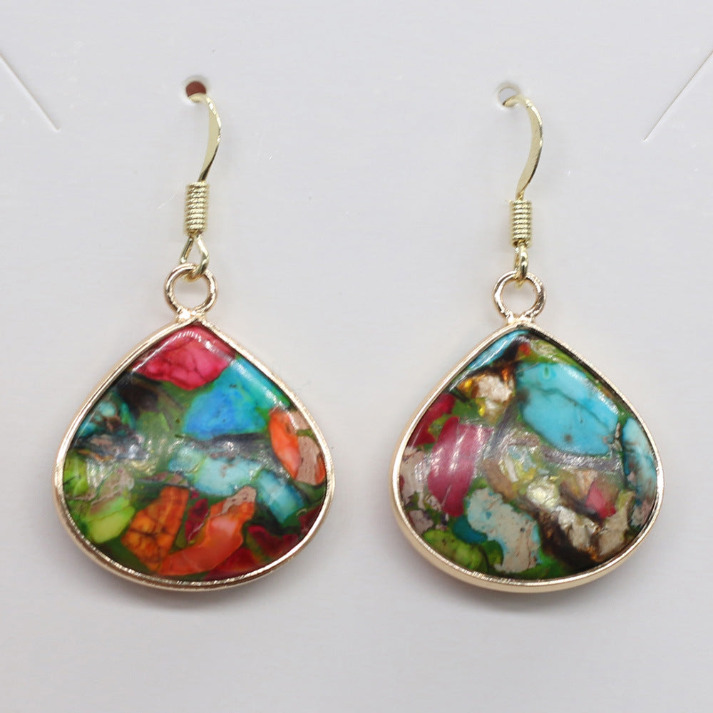 Exquisite Simple Fashion Natural Emperor Stone Earrings