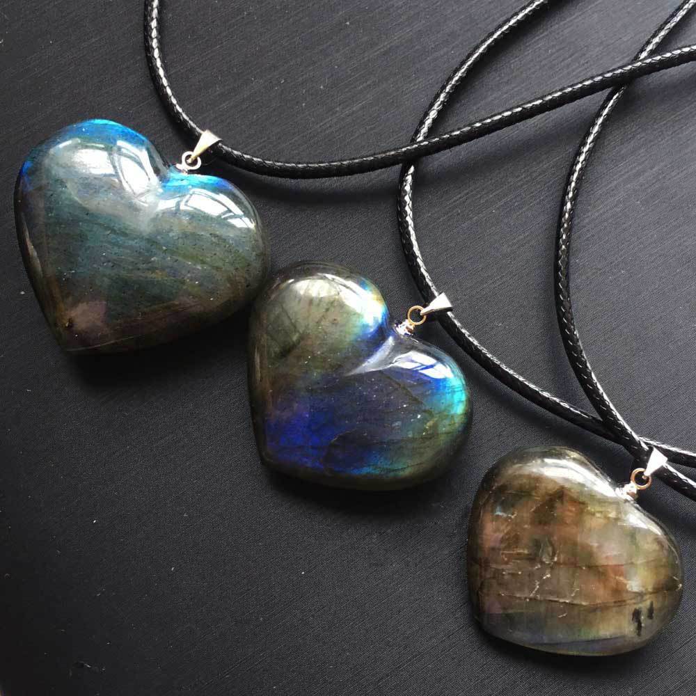 Natural Labradorite Moonstone Love Necklace