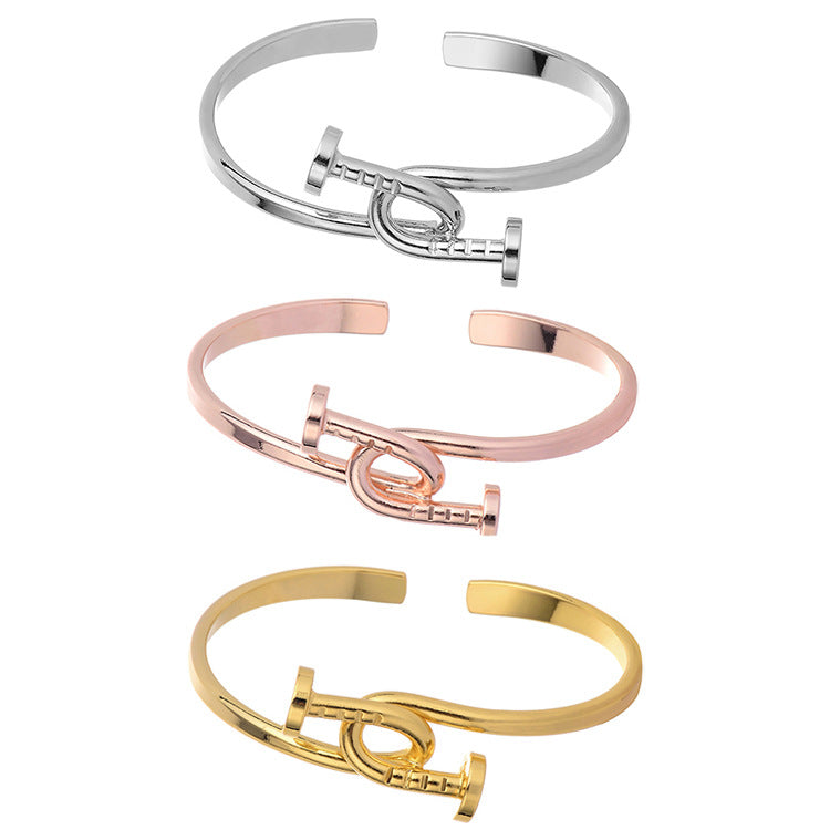 Rose Gold oval bangle bracelet