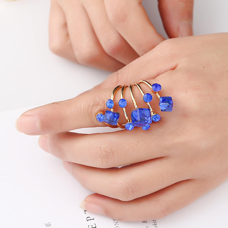 Crystal Ring Exaggerated Large Spring Ring rings for women
