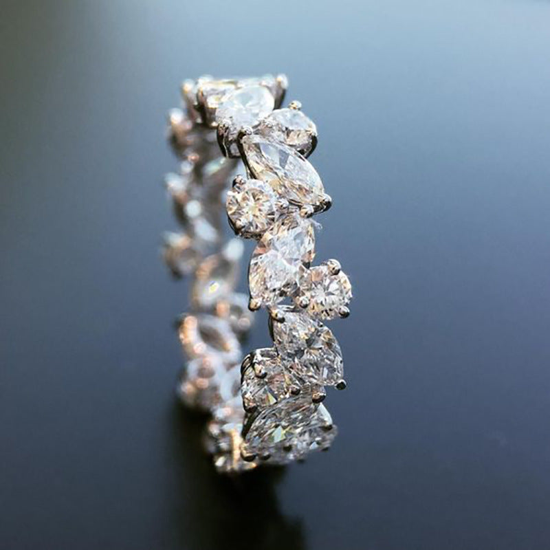 Creative Leaf-shaped Zircon Ring