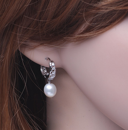 Real freshwater pearl earrings for women, 925 sterling silver pearl earrings fine white pearl earrings jewelry