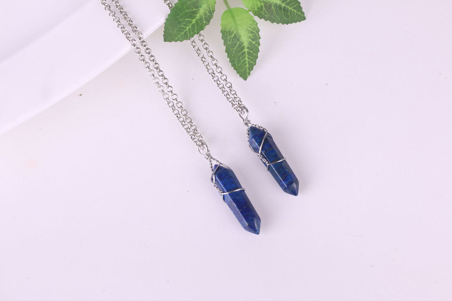 Hexagonal Crystal Agate Bullet Pendant Necklace