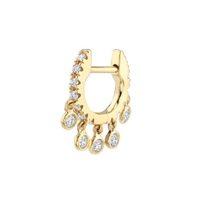 Multilayered Ring Earrings With Pearl Microzircon Earrings
