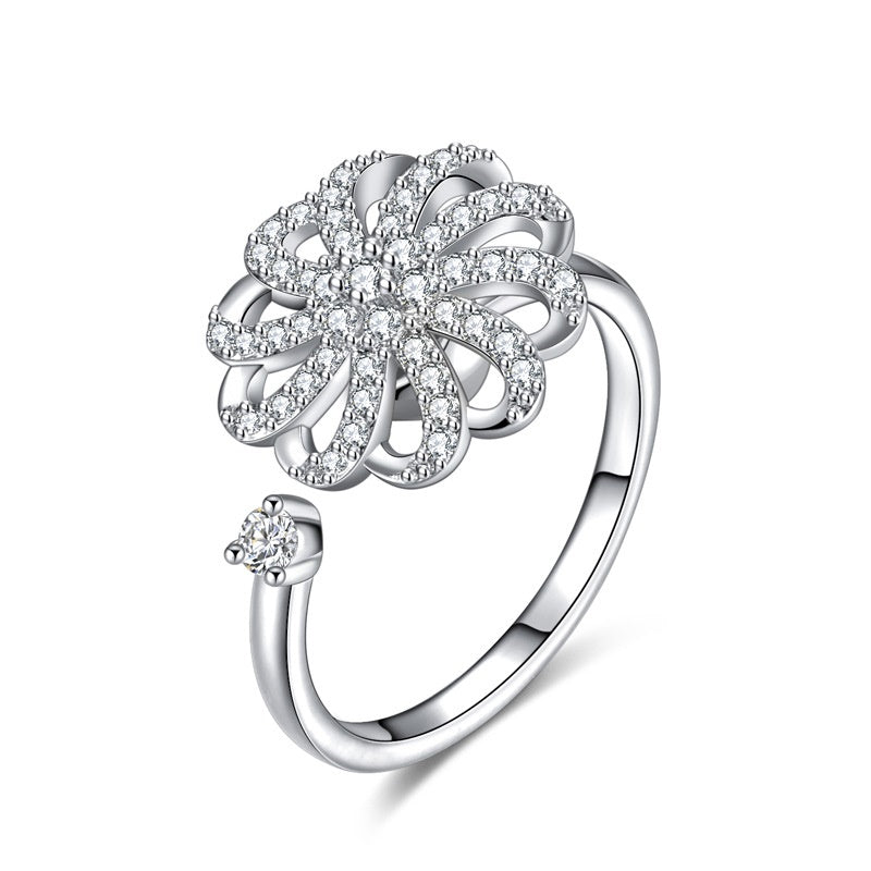 2021 net red new jewelry Yu Hao vibrato with the same rotating ring ring micro-inlaid zircon can be rotated at high speed