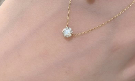 Japanese Jewelry Classic Small Diamond Single Diamond Necklace Clavicle