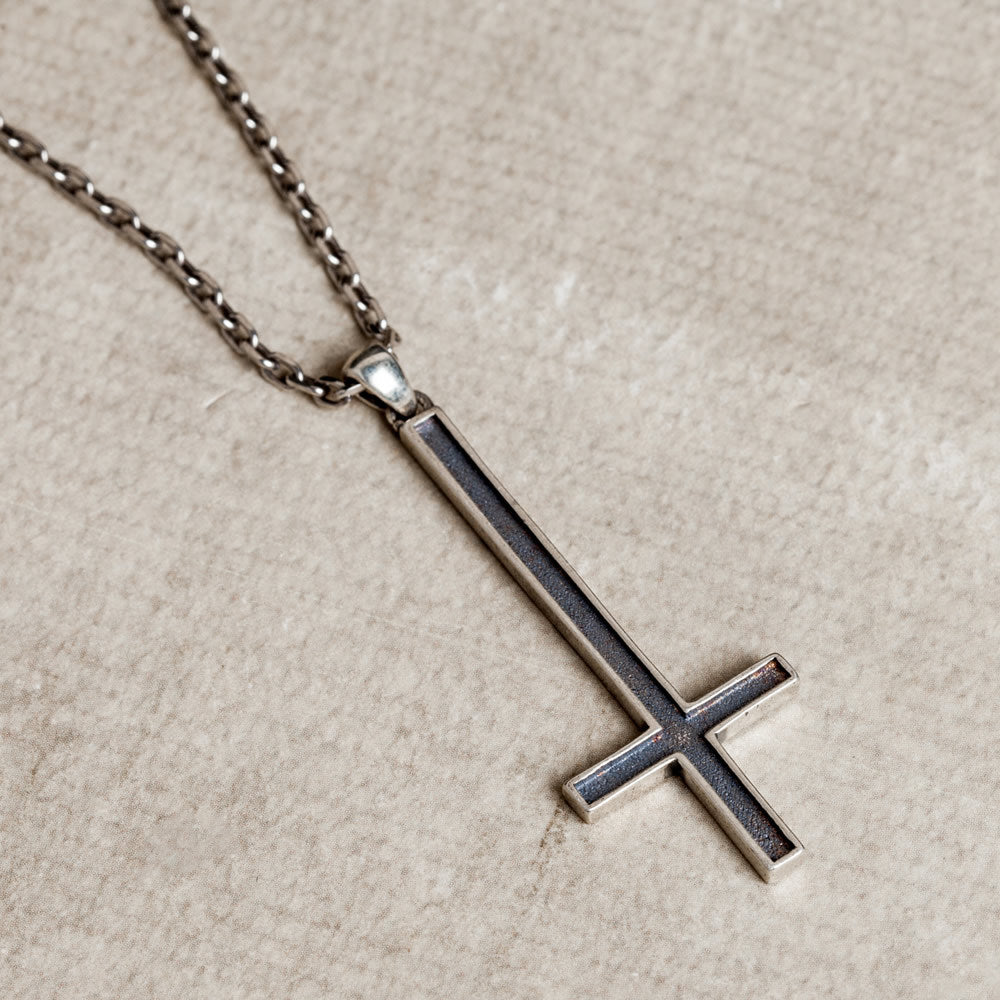 Sterling Silver Inverted Cross Gothic Punk Pendant