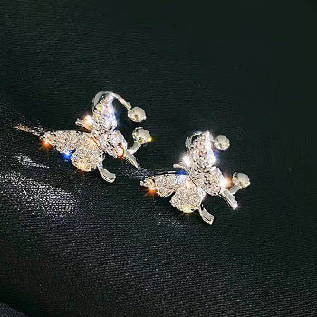 Petite Mini Diamond Butterfly Stud Earrings