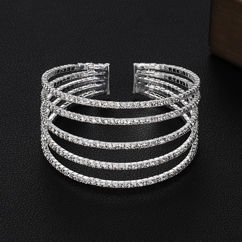 Bridal Accessories Temperament Full Diamond Elastic Bracelet