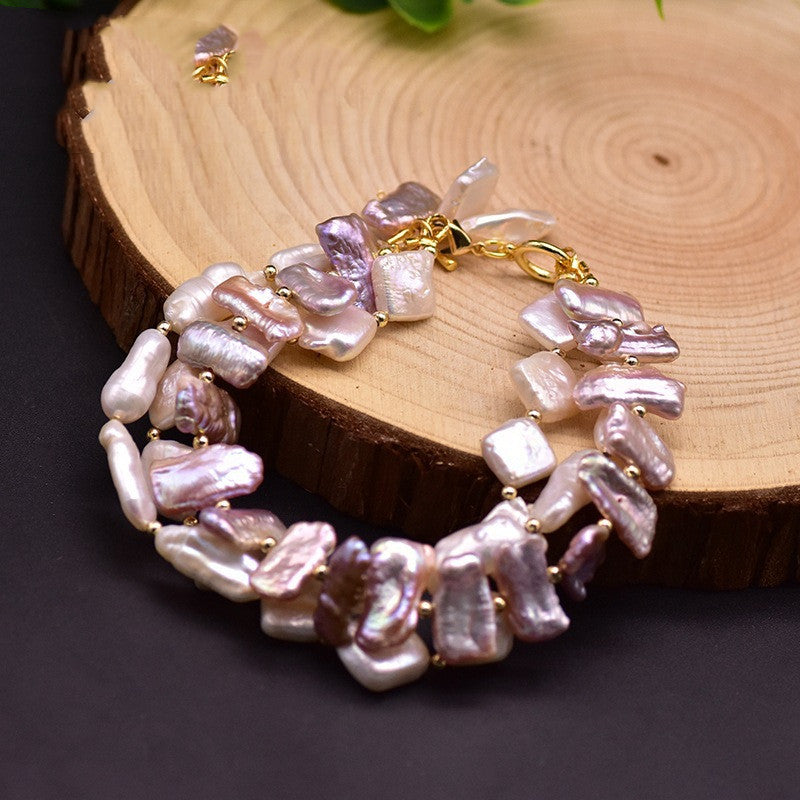 Natural Baroque Pearl Set Bracelet
