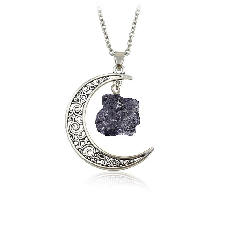 Natural Stone Crystal Necklace Vintage