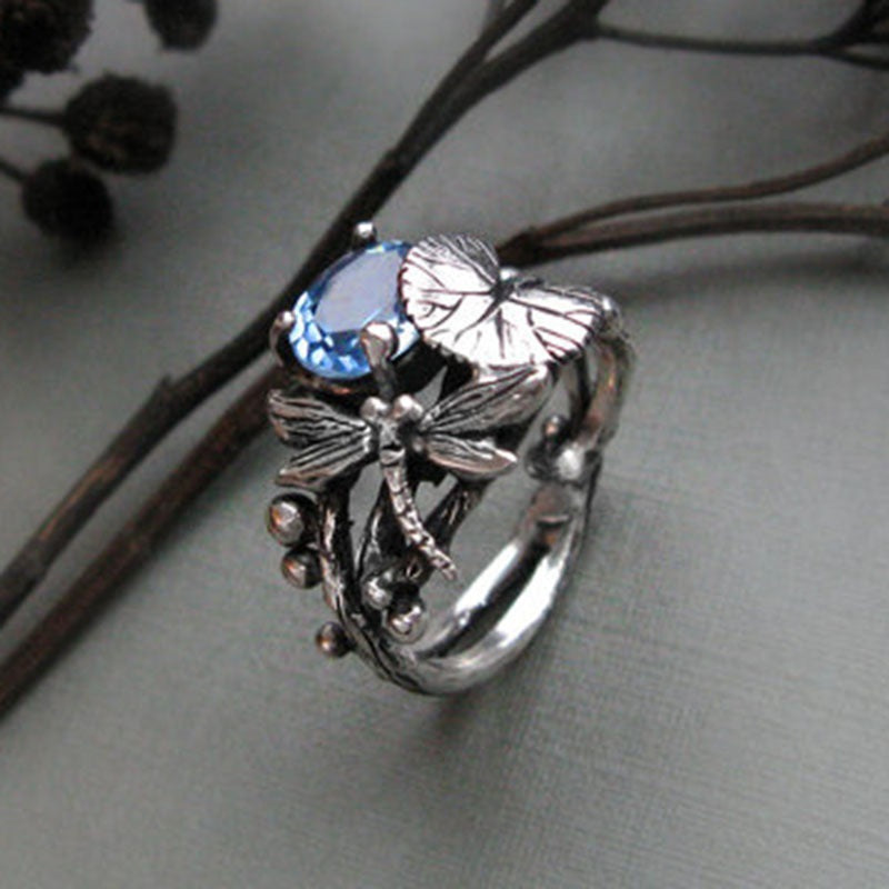 Dragonfly lotus ring