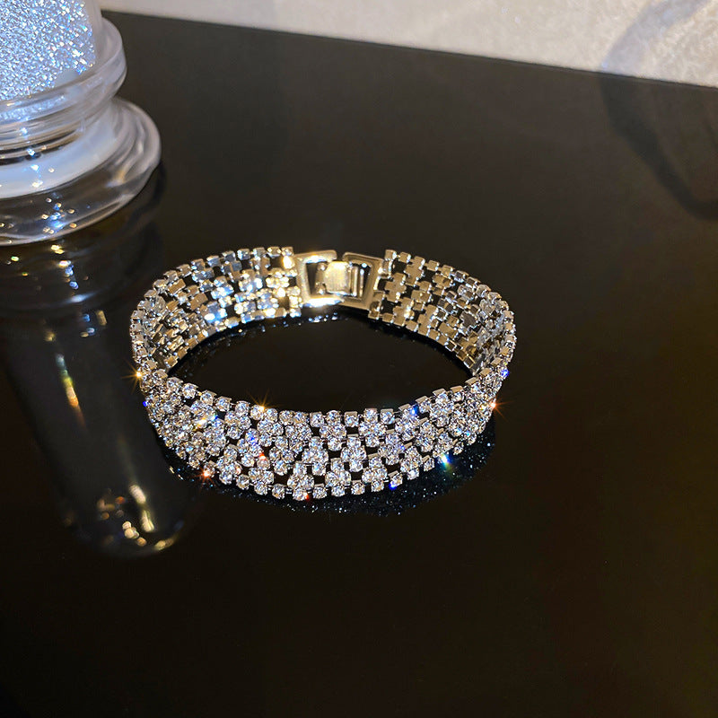 Women's Full Diamond Wide Version All Match Temperament Bracelet