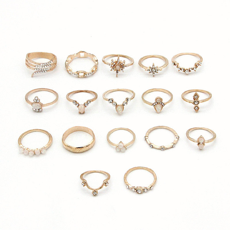 17-piece diamond drop ring set